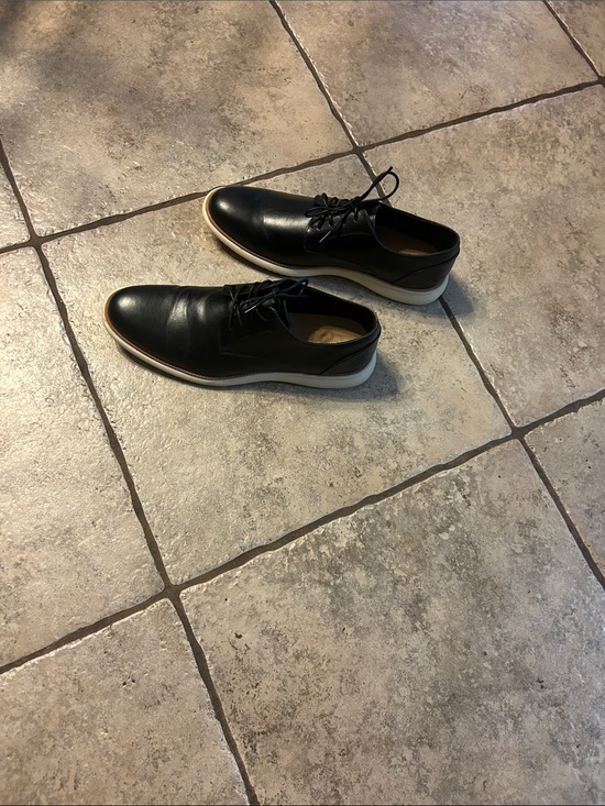 Baronero Other - Men's Black Leather Derby Shoes with White Sole